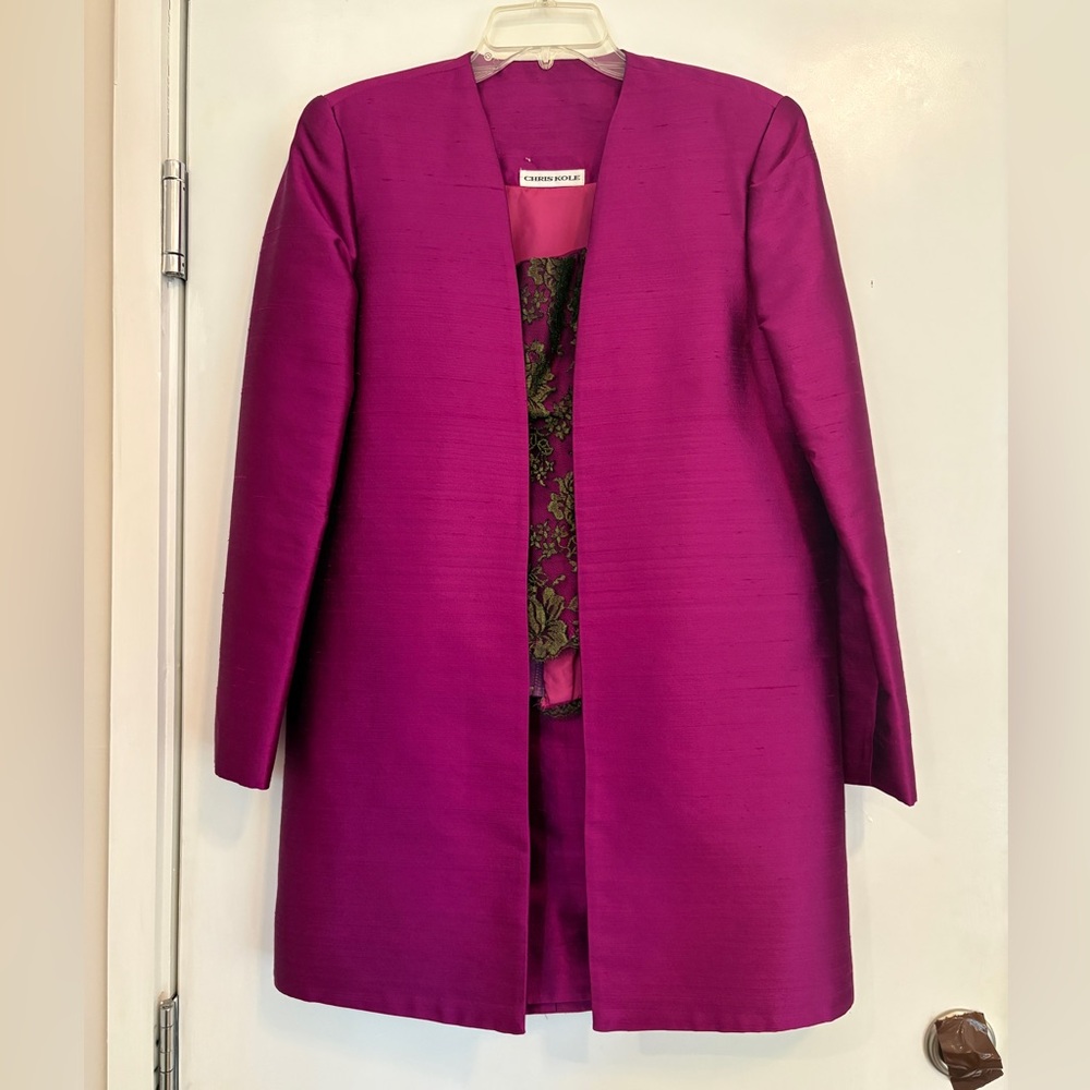 Chris Kole Fuchsia Silk 3-Piece Skirt Set